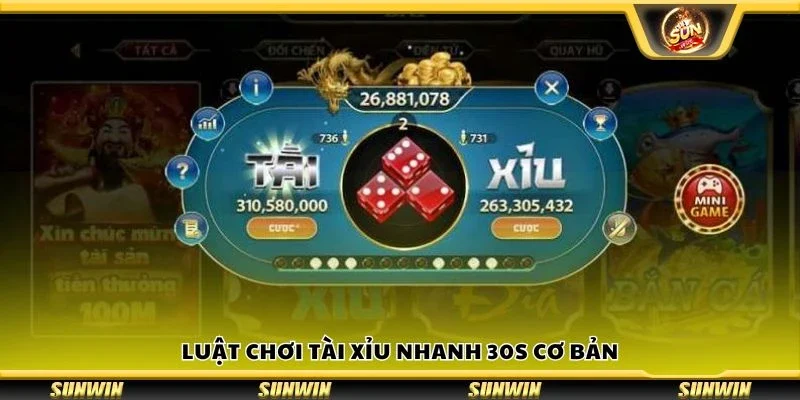 Luật chơi tài xỉu nhanh 30s cơ bản